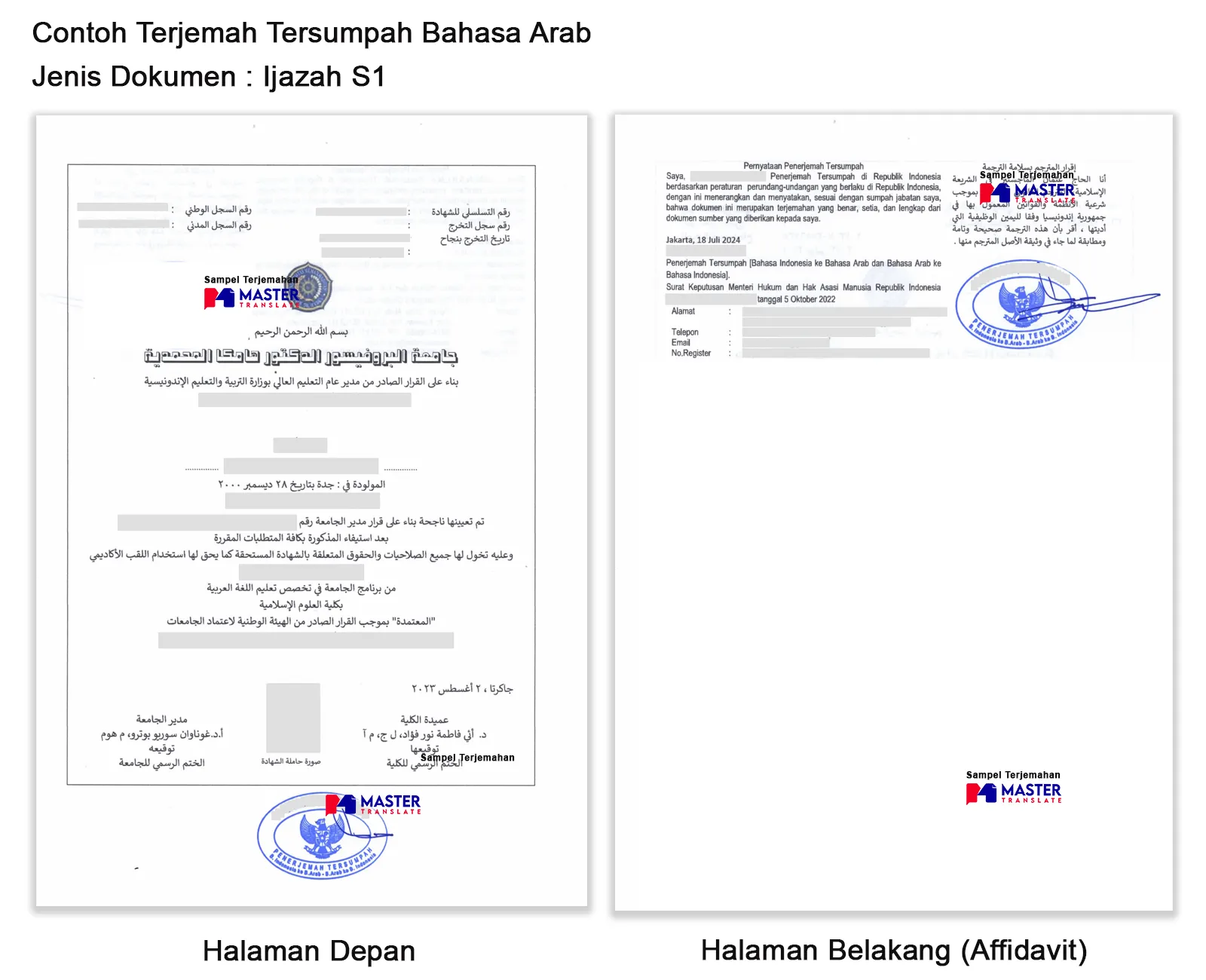 Terjemahan Tersumpah Bahasa Arab