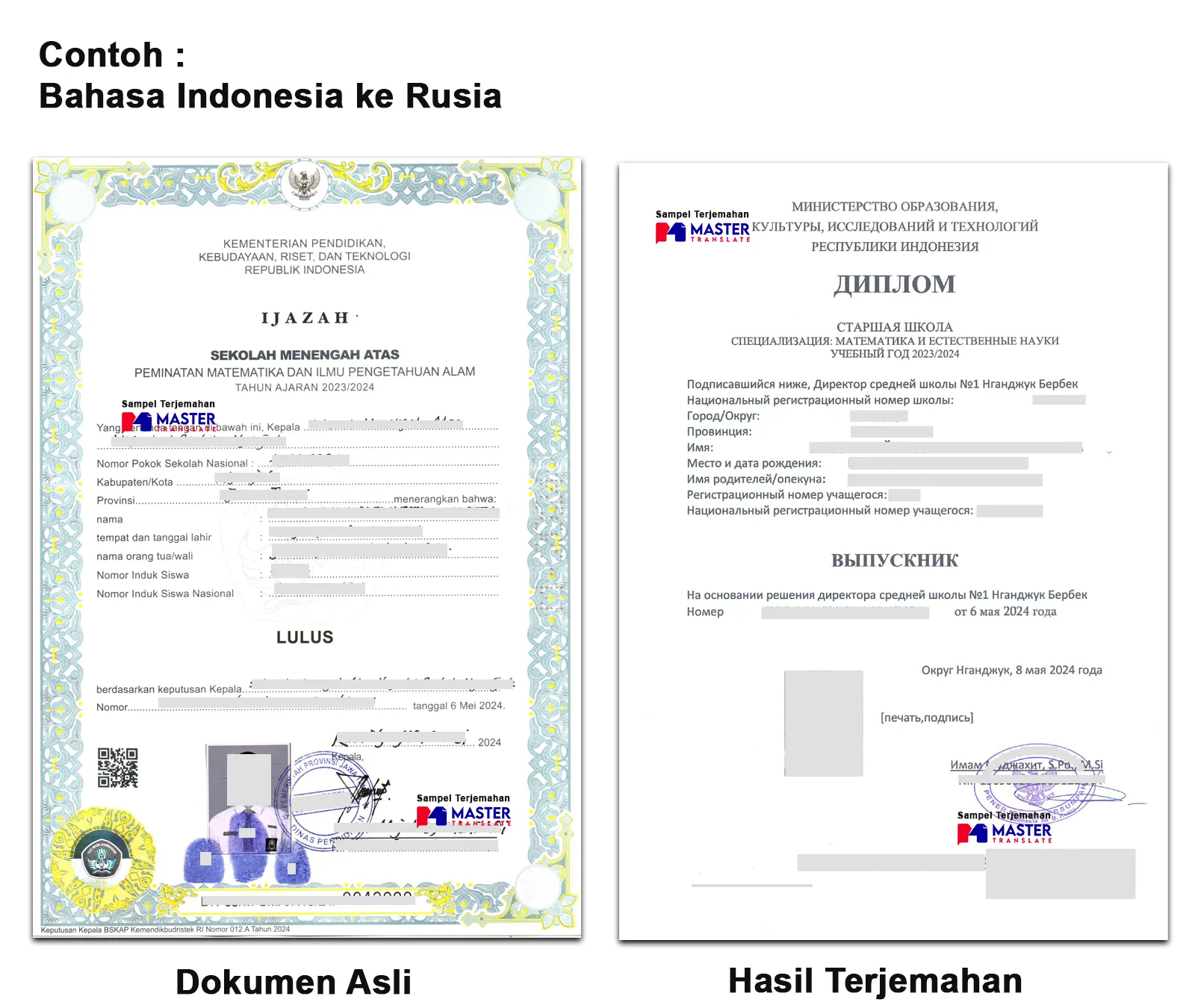 Terjemahan Tersumpah Bahasa Rusia